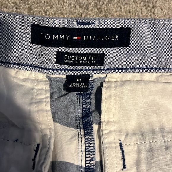 Tommy Hilfiger shorts. 8”length. Blue and white stripe. - Picture 5 of 6